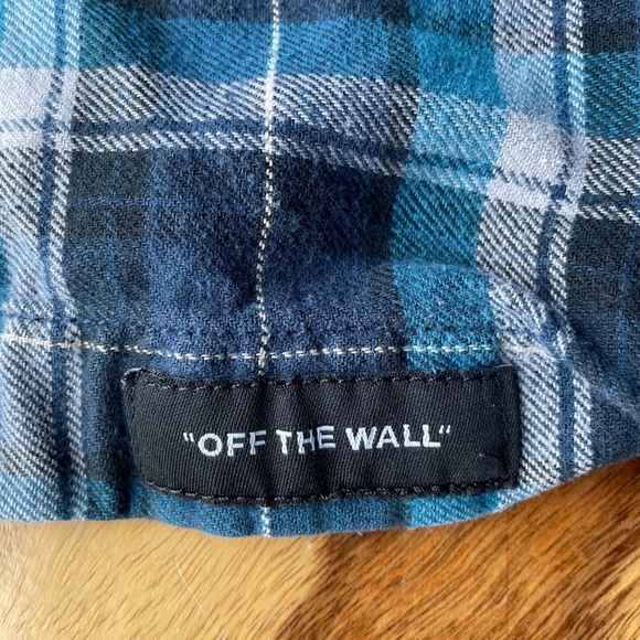 VANS Men's Tailored Fit Flannel - Blue/Black/White - M - Picture 4 of 4